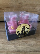 Box Of 4 Unique Pink Witch Hat Tea light Candles