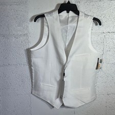 Bar III Men's Slim-Fit White 100 Linen Suit Vest white Small 115