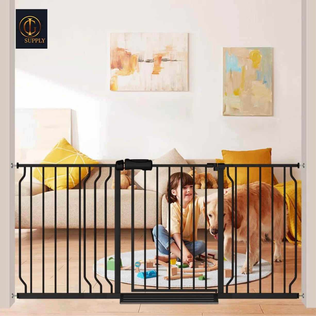 Extra Wide Black Baby Gate 62.20"-66.93" -Auto Close Safety Gate for Kids & Pets
Opens in a new wind