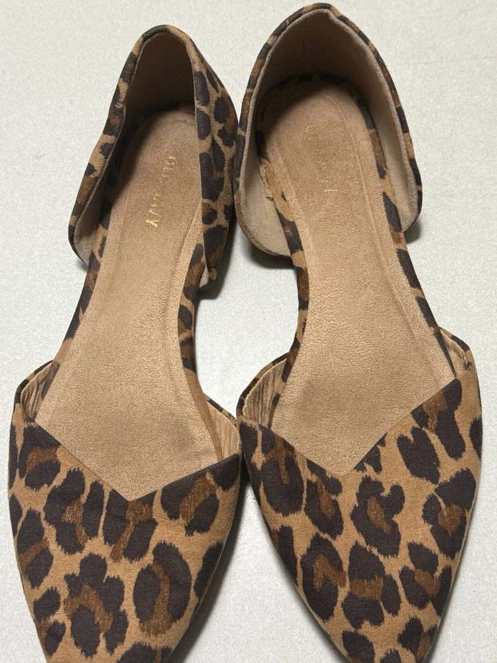 Zapatos planos informales para mujer antiguos con estampado de leopardo azul marino 8,5 usados en excelente estado de ballet Foto 2 de 4