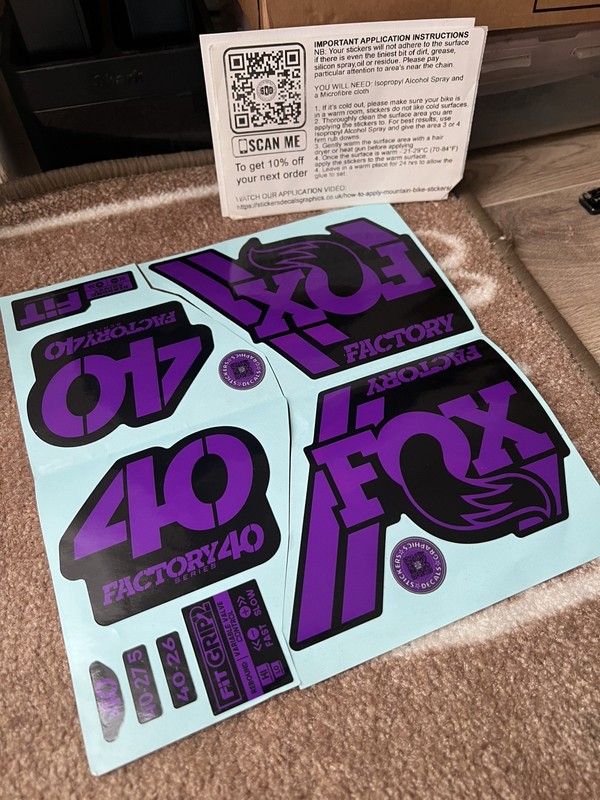Fox 40 Factory Fork Stickers 2018 Grip2 Mountain Biking Downhill Enduro Decals