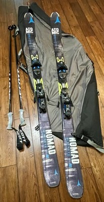 Atomic Nomad Blackeye Ti Black All Mtn Skis Mens 180cm XTO 12 Bindings Poles Bag