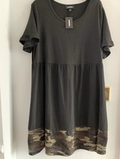 BNWT Black /green Camo Contrast Hem Dress Smock Size 16 By Societie @ Evans