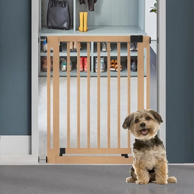 Bettacare Dog Gate Elegance Pet Wooden Barrier White Natural Range, 63cm - 153cm