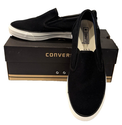Converse Deck Star Women's  Slip Ons Black White Sneakers Men's 8.5 M/10.5 NIB