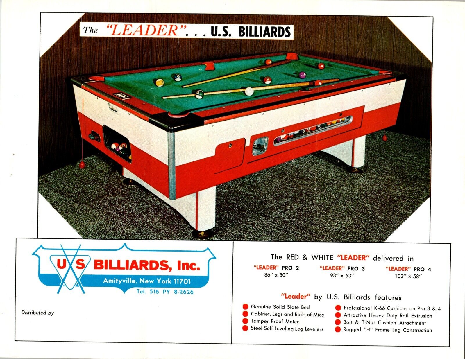 The Leader Pool Table Flyer Original Vintage US Billiards Game 1968 Postmarked eBay