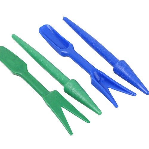 2 Set Plastica Giardino Widger Dibber Trapianto Strumenti Piantagione Colore Casuale - Foto 1 di 7