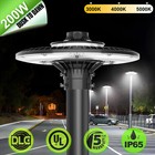 200W Led Post Top Light With Dusk To Dawn 3000K-5000K Commercial Street Lighting