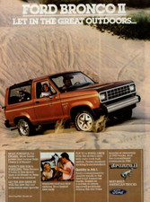 1983 Vintage Print Ad Ford Bronco II 2 Red American Trucks Desert Couple Dog