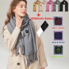 Heated Scarf with 20000mAh Power Bank Electric Neck Heating Pad Soft for Outdoor