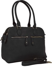 Large Faux Leather Hobo Shoulder Bag for Women, Dual Zipped & Crossbody Strap