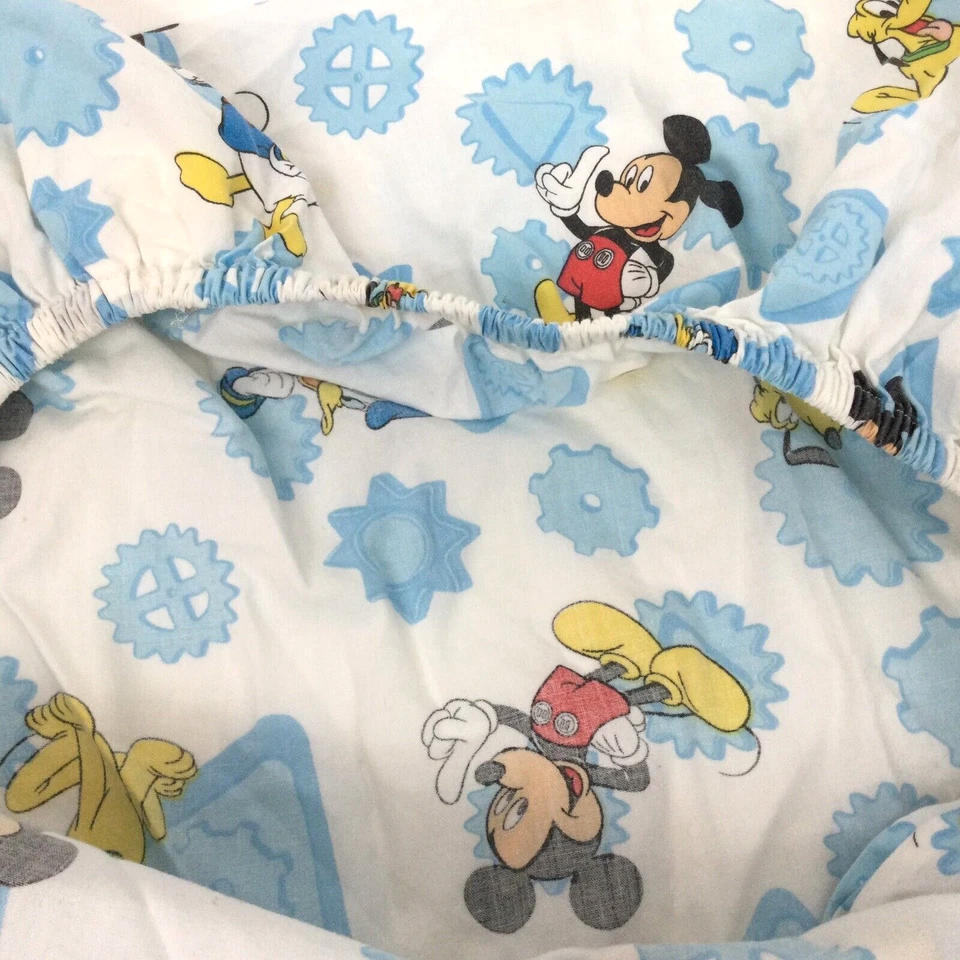 Sábana bajera de colección para cama de Mickey Mouse Donald Pluto de colección para niños pequeños Foto 4 de 4