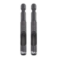 2pcs Leather Hollow Punch Hex Shank Drills 1/4" Hole Punch for Thick Fabric