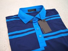 G/FORE Performance Fabric Off-Set Stripe Slim Fit Polo Golf Shirt NWT M 120