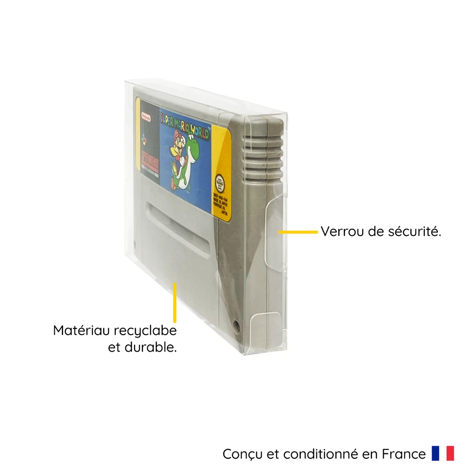 20 Boitiers de Protection Pour Jeux Cartouche Super Nintendo SNES en Loose Neuf - Photo 2/4