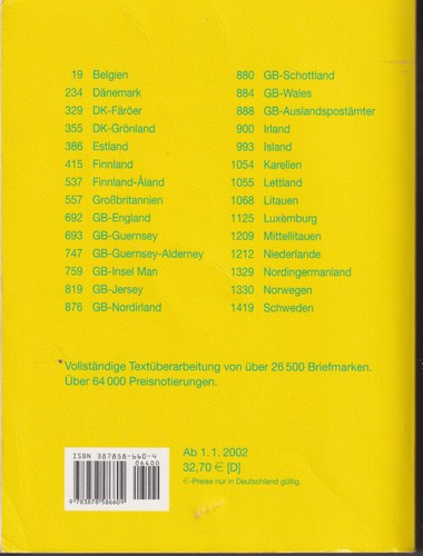 Michel 2001/02 Catalogue Nord Duchessa Und Nordwesteuropa Band 3 - Picture 2 of 2