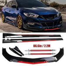 Front Bumper Lip Splitter Spoiler Side Skirt Bod Kit For Nissan Maxima 2 Layer