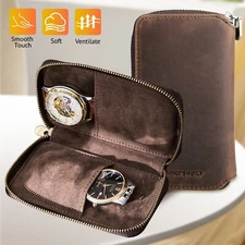 Portable Watches Display Case Leather Jewelry Travel Storage Box Pouch Organizer