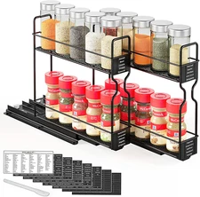 Spaceaid Pull Out Spice Rack Organizer for Cabinet, Heavy Duty Slide Out Seasoni