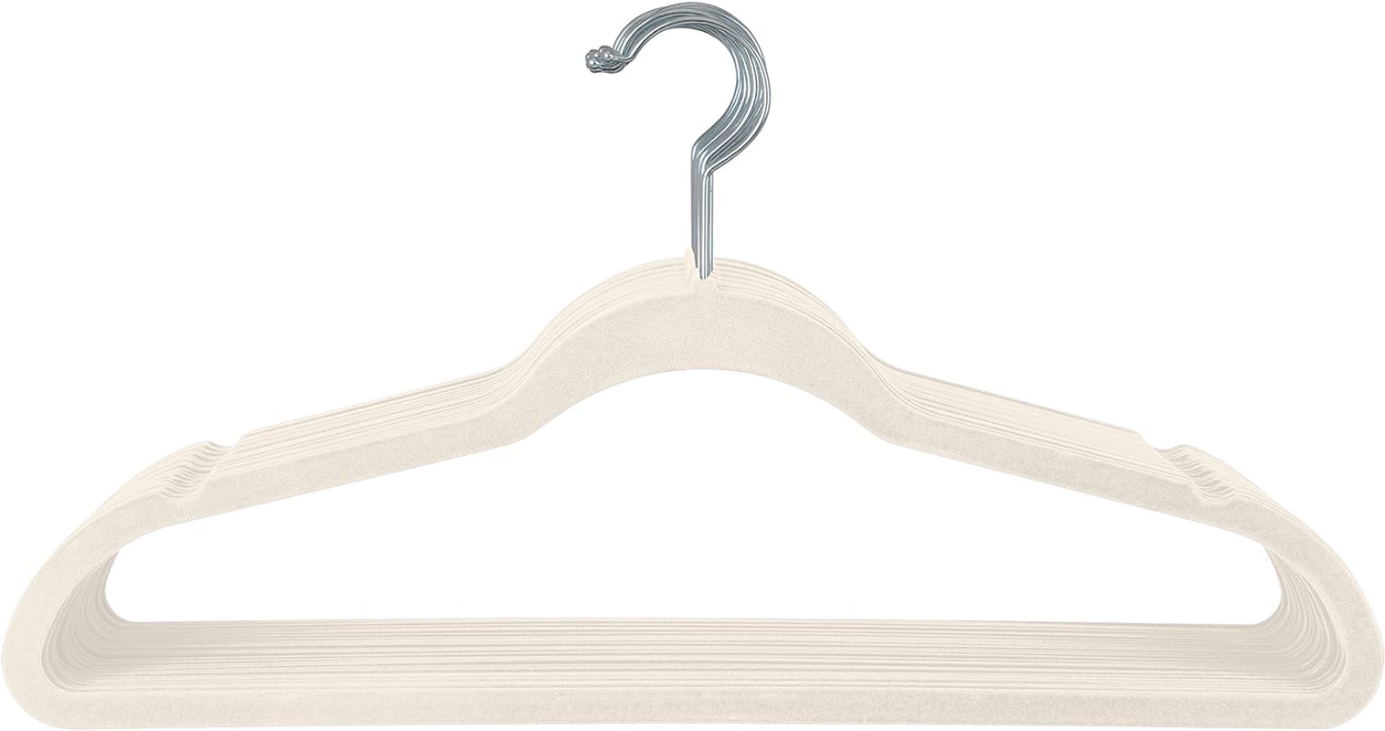 Slim Velvet Clothes Hangers | 25 Pack | Non-Slip | Shirts | Suit | Pants | Dress