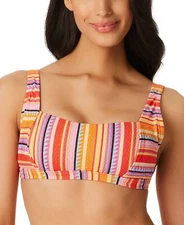 MSRP $58 Jessica Simpson Escape To Pacific Retro Bikini Top Pink Size Medium