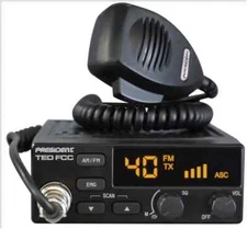 President Ted FCC 40 Channel AM/FM CB Radio 12V with 2 EMG Emergency Channels