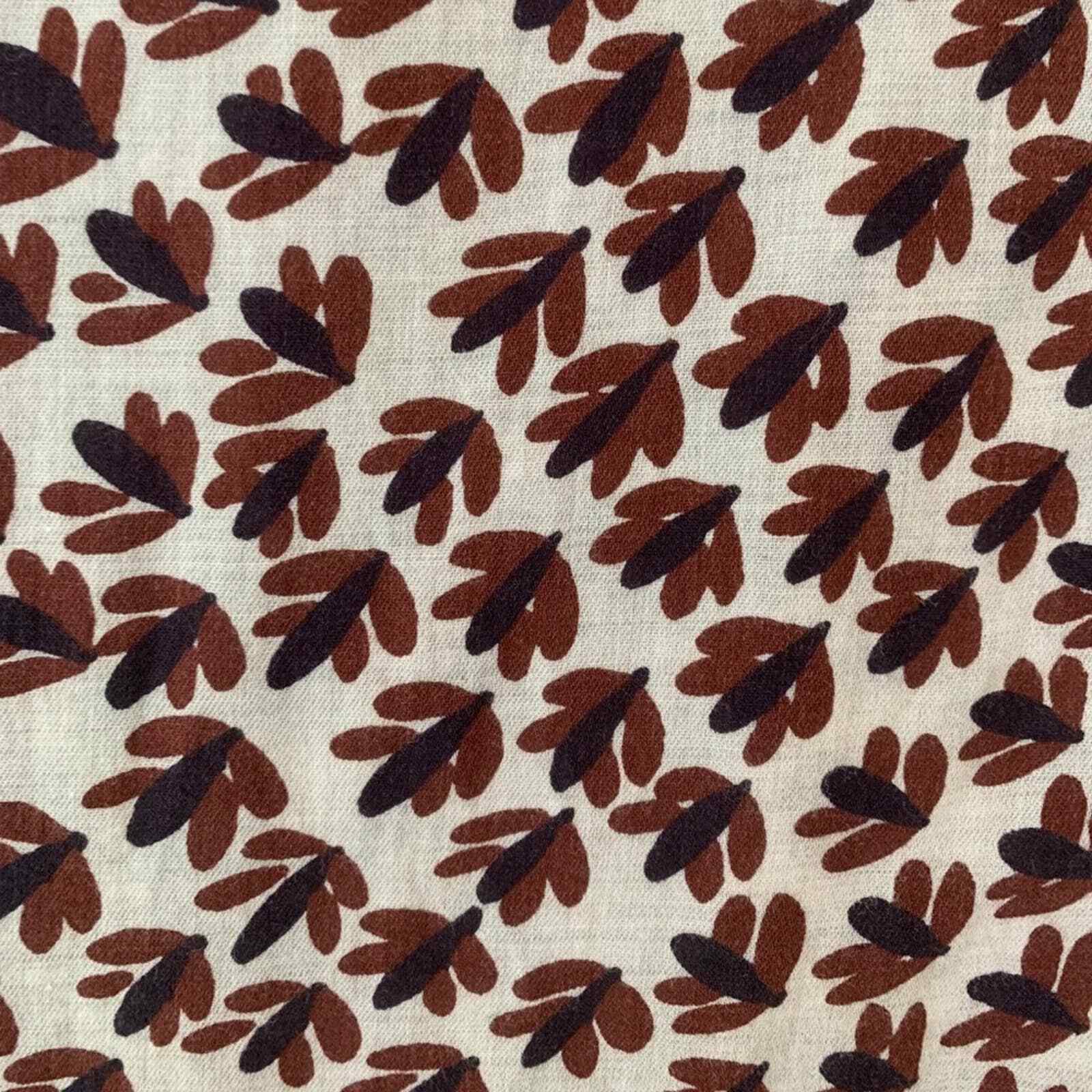 LOFT Collared Button Down, burnt orange pattern, S - image 4