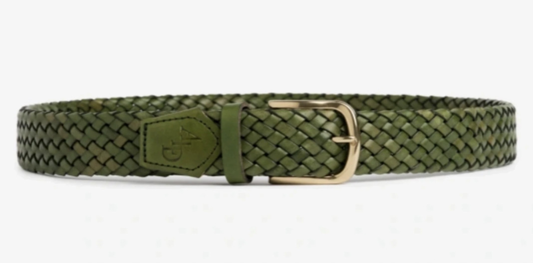 Aime Leon Dore Braided Leather Belt Green Woven ALD image 3