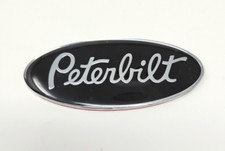 Peterbilt Truck Emblem Chrome Epoxy Top Metal 3.5 Inches Wide Black Peterbilt Truck Emblem Chrome Epoxy Top Metal 3.5 Inches Wide Black