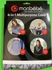 Monbebe 4-In-1 Multipurpose Baby Seat Cover and Infinity Scarf Grey