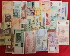 🔥 MIXED LOT 25 DIFFERENT WORLD PAPER MONEY BANKNOTES CURRENCY UNC