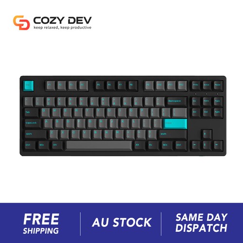 Akko 3087 Plus Black&Cyan Wired Mechanical Gaming Keyboard 85% Layout - Picture 1 of 6