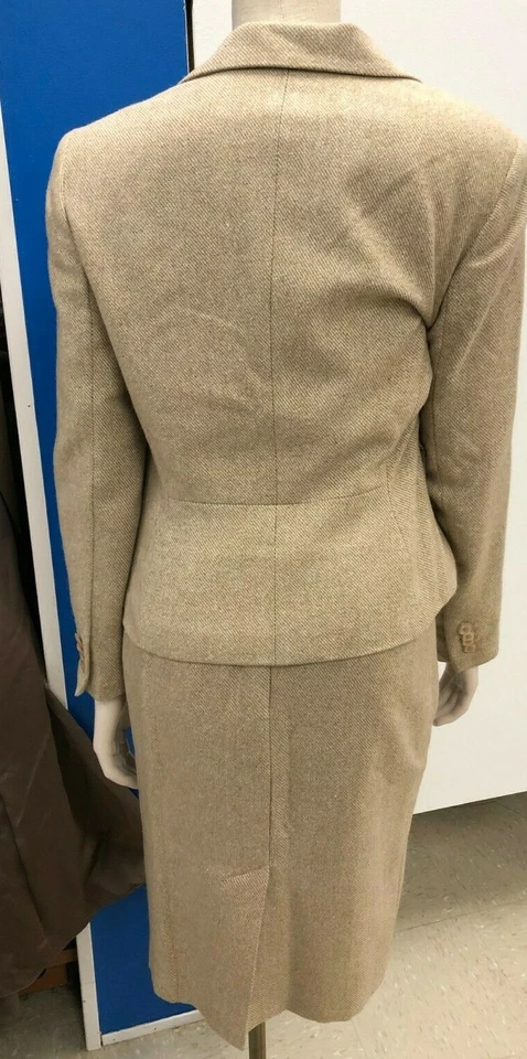 Tailor B. Moss Talla 6 Tostado Falda Lápiz Chaqueta Mujer MCM Traje 2 piezas Años 60 Foto 3 de 4