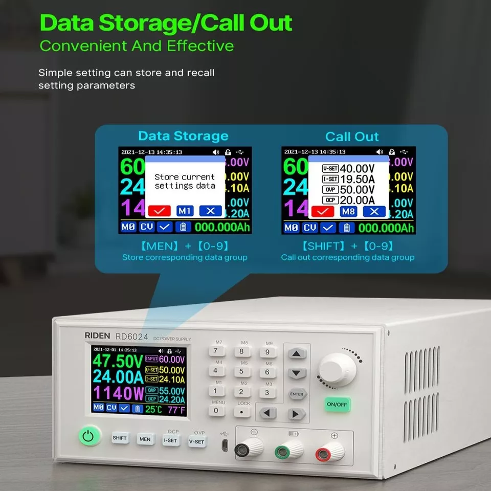 RIDEN RD6024W-C - Digital Bench Lab Power Supply AC-DC 60V 1440W - Wi-Fi - USB - Image 4 of 4