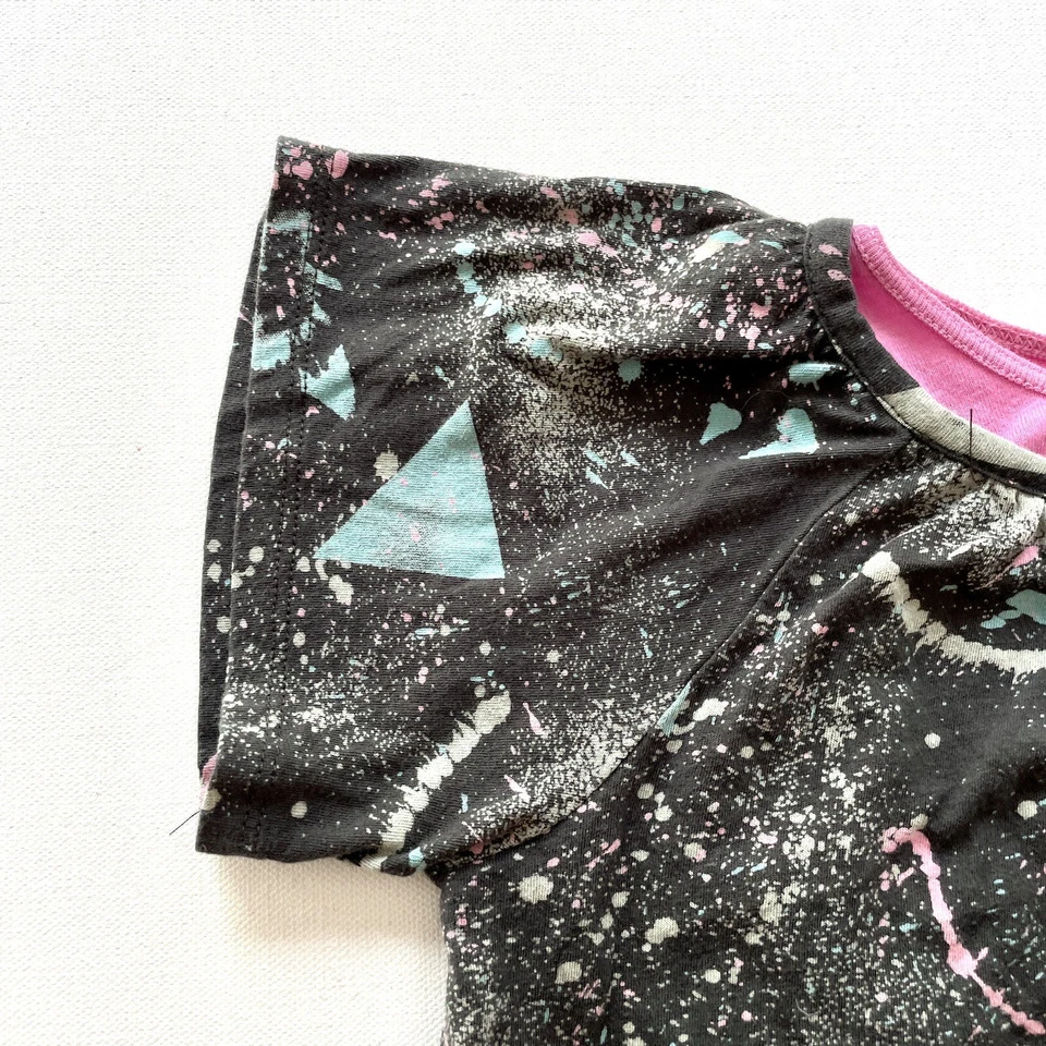 Vestido Roxy Niñas Adolescentes Wahine 2T Capas Pintura Salpicaduras Años 80 Gráfico Niño Pequeño  Foto 4 de 4