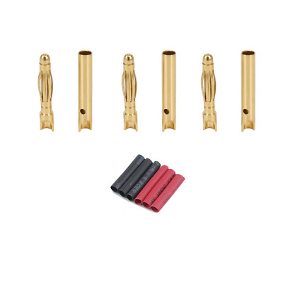 Goldkontakt Verbinder Goldstecker und Buchse kurz L-Form 2.0 mm 3 Paar partCore