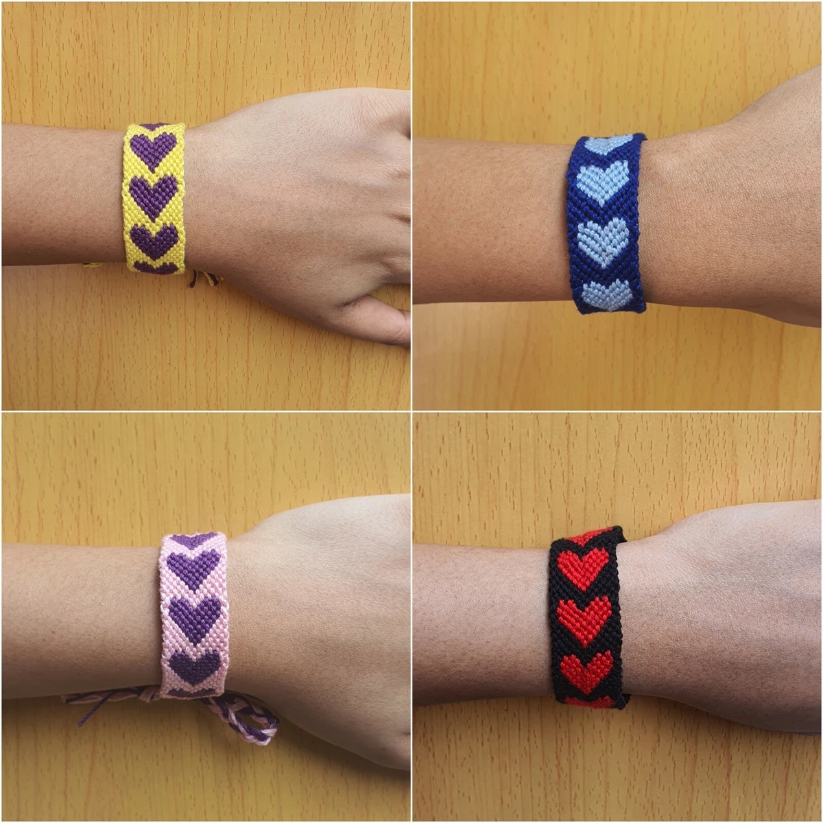 2 More Friendship Bracelets: Heart and Braid | Bubanana