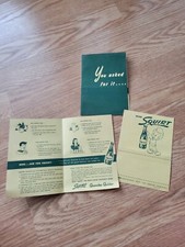 Lot Of 3 Vintage Drink Squirt Flyers Pamphlets 1947 You Asked For It Advertising