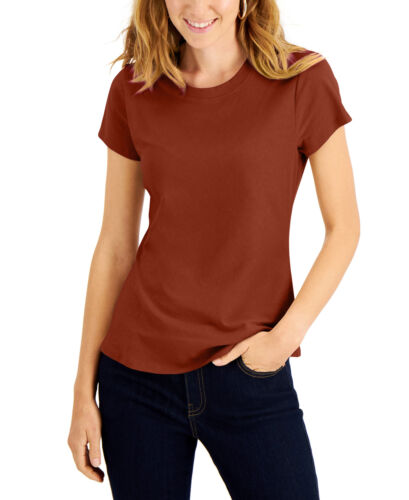 INC International Concepts Women's Cotton T-Shirt (X-Small, Copper Penny)