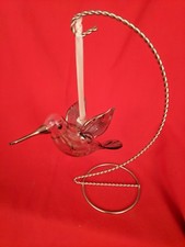 Blown Glass HUMMINGBIRD Hanging Clear w/Gold