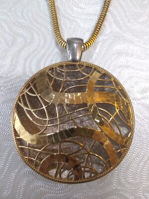 36'' Jacmel Mauritius 925 JCM Vintage Lg Vermeil Modern Geometric Pendant Chain