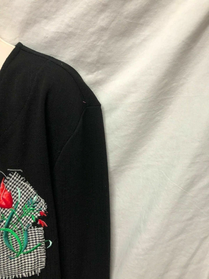 Y2k Vintage Weekenders Womens Sz L 509 Black with Patch Work Jacket Blazer - Image 3 of 4