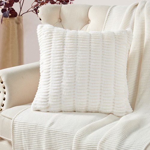 20" Shaggy Wavy Faux Fur Pillow Cover Soft Fluffy Cozy Decorative Cushion Case - Picture 24 of 54