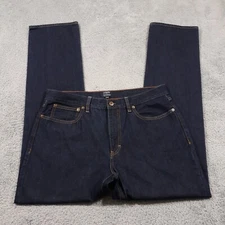 J.CREW Bleecker Jeans Mens 35 x 34 Straight Dark Blue 5-Pocket 100% Denim Cotton