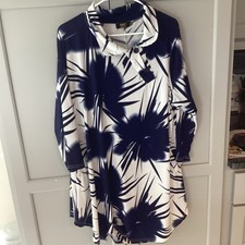 R&B Collection Poly Blend 3/4 Sleeve Floral Tunic Dress Size2XL