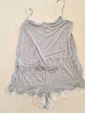 Victoria's Secret Coquette Large Black Lace Romper Sleepwear Teddy