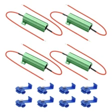 50W 220 Ohm Aluminum Shell Resistor, 4Pcs Housing Resistor with Clips, Green
