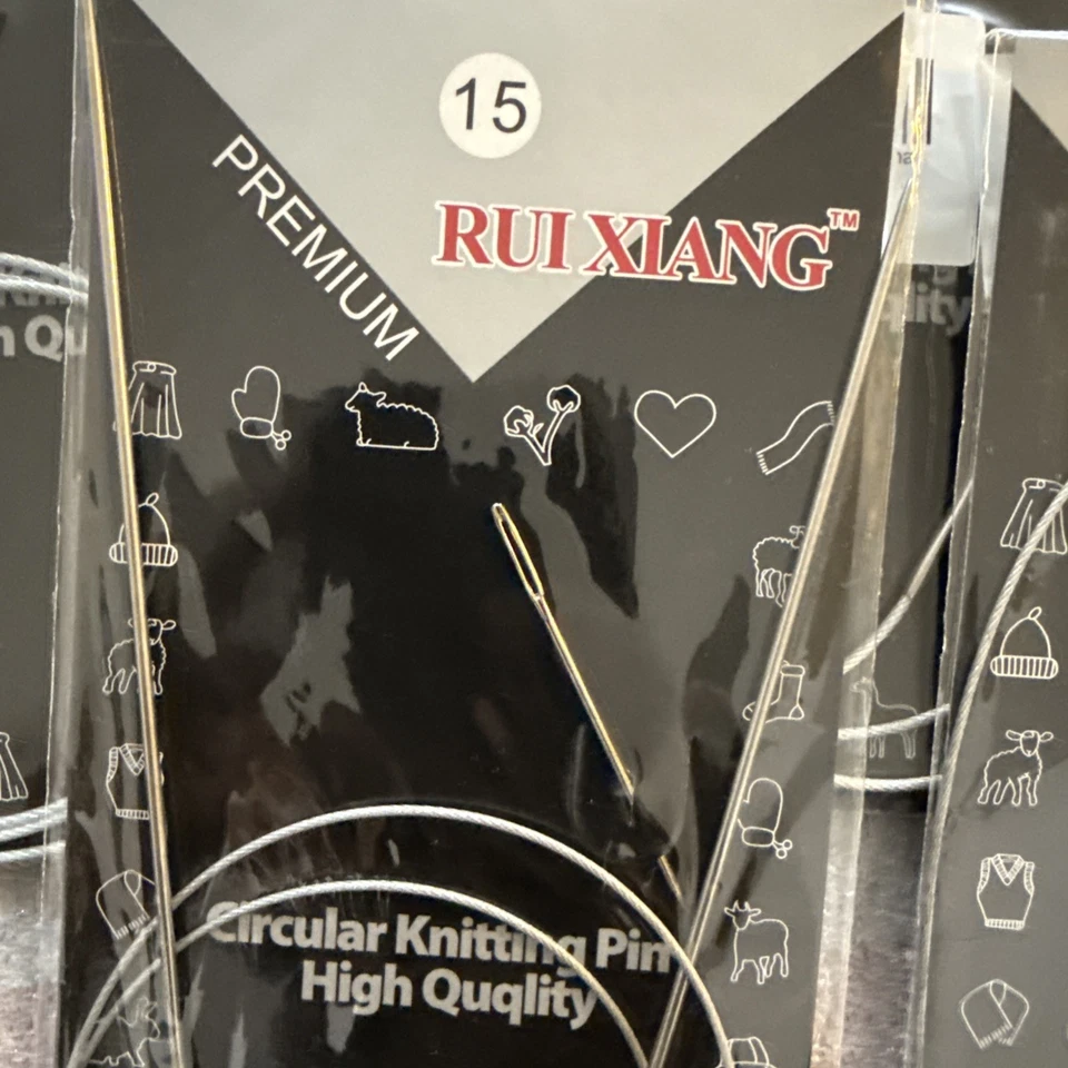 Agujas de tejer circulares Ruixiang con pasadores lote de 11 tamaños - nuevas selladas Foto 3 de 4