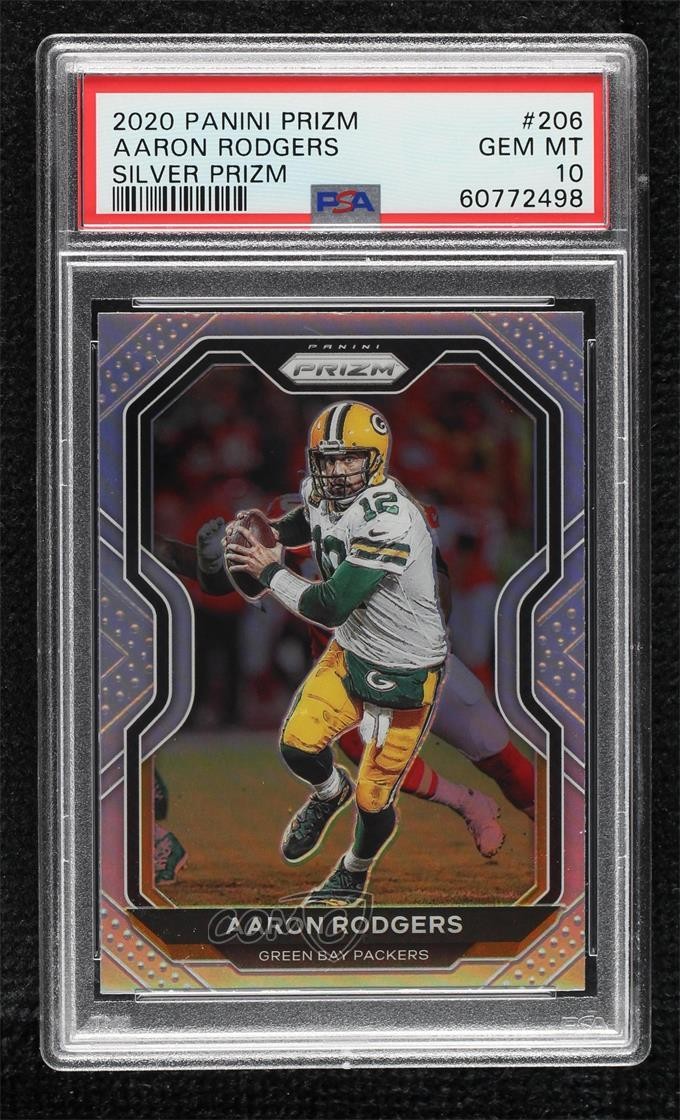 2020 Panini Prizm Silver Prizm Aaron Rodgers #206 PSA 10 GEM MT 00ur