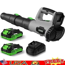Cordless Leaf Blower 21V 2 Batteries Fast Charge Lightweight 420CFM High Power